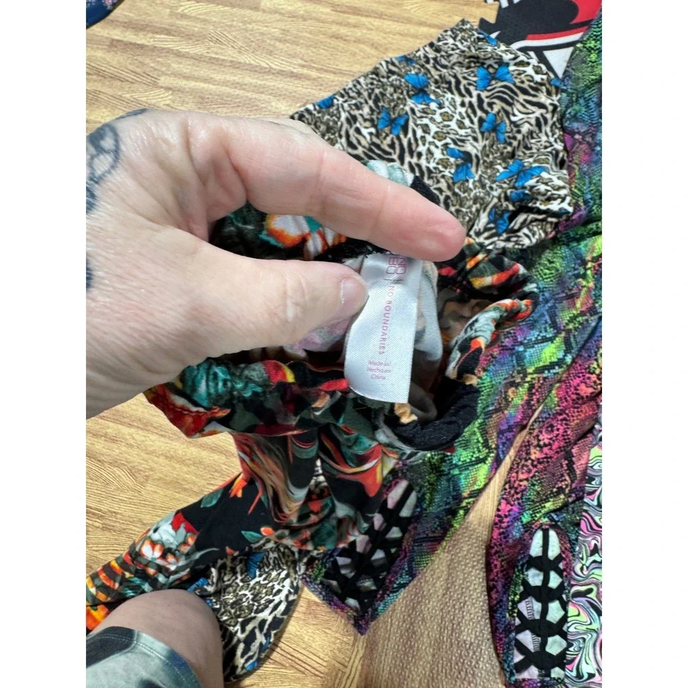 Lot of 5 Printed Leggings Floral Butterfly Snakeskin Swirl Splatter CutOut Ankle